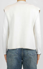 Off-on - Gilet aperto con disegno fiore - Panna / beige