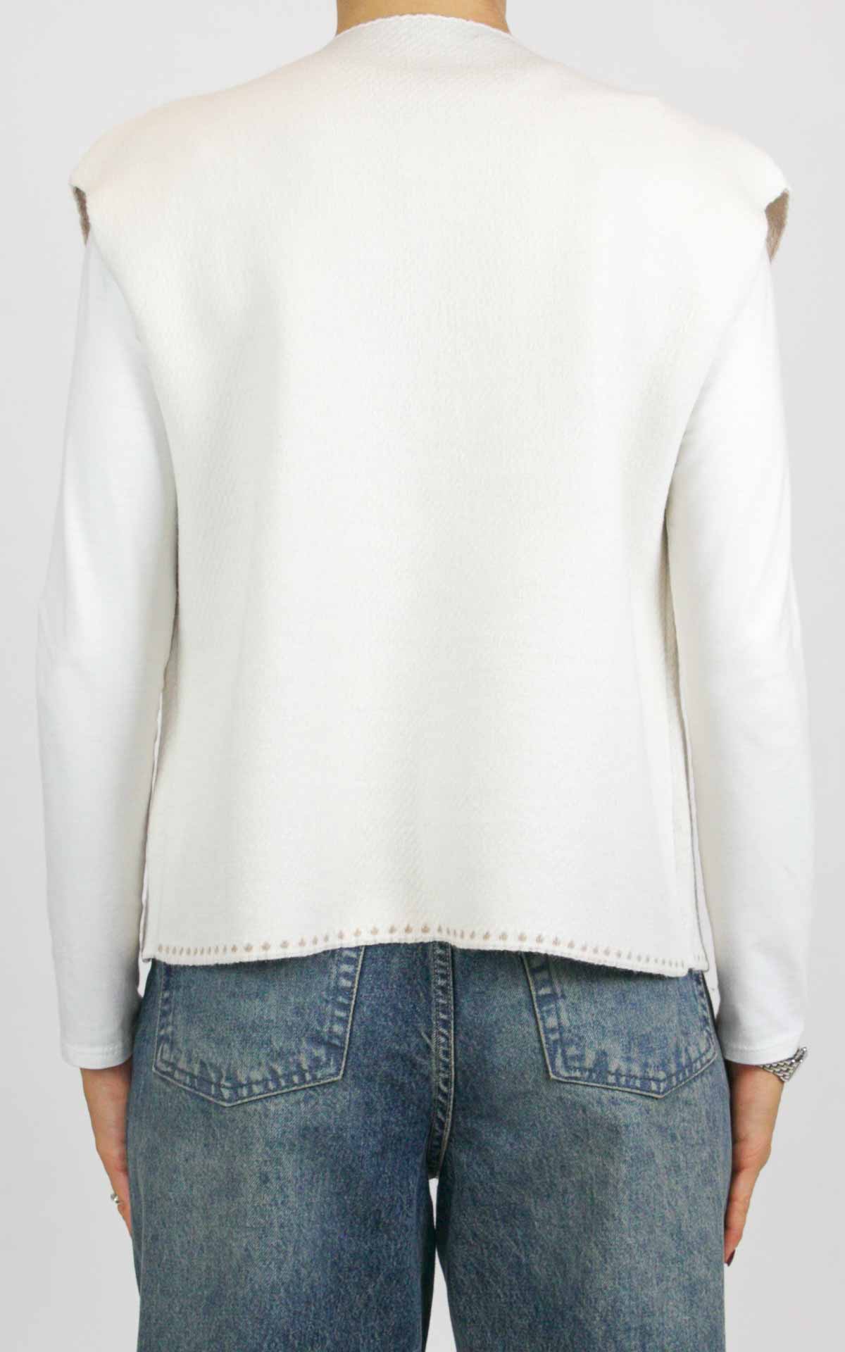 Off-on - Gilet aperto con disegno fiore - Panna / beige