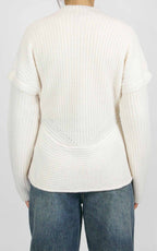 Off-On - Cardigan con lampo - Panna