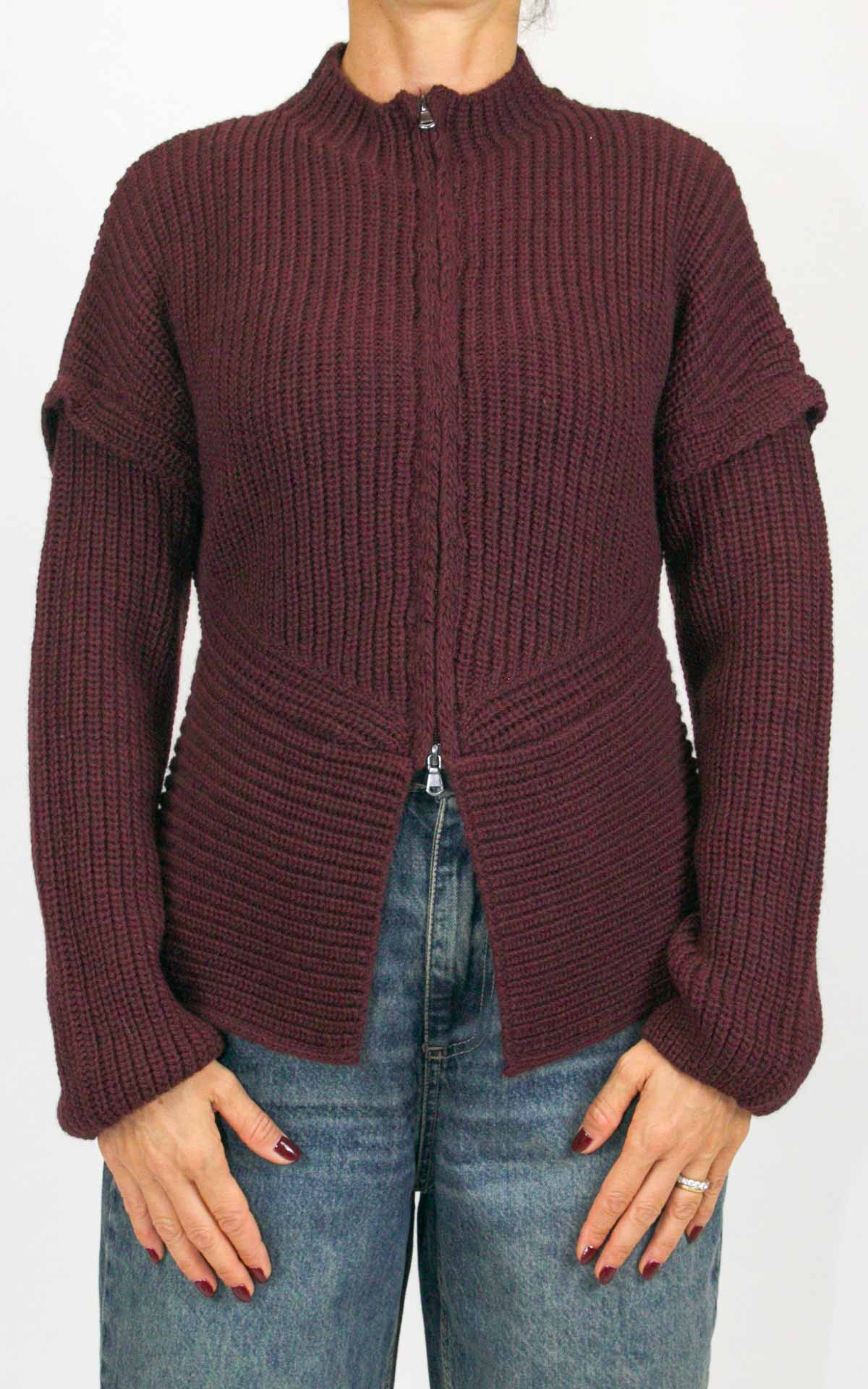 Off-On - Cardigan con lampo - Vino