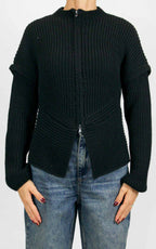 Off-On - Cardigan con lampo - Nero