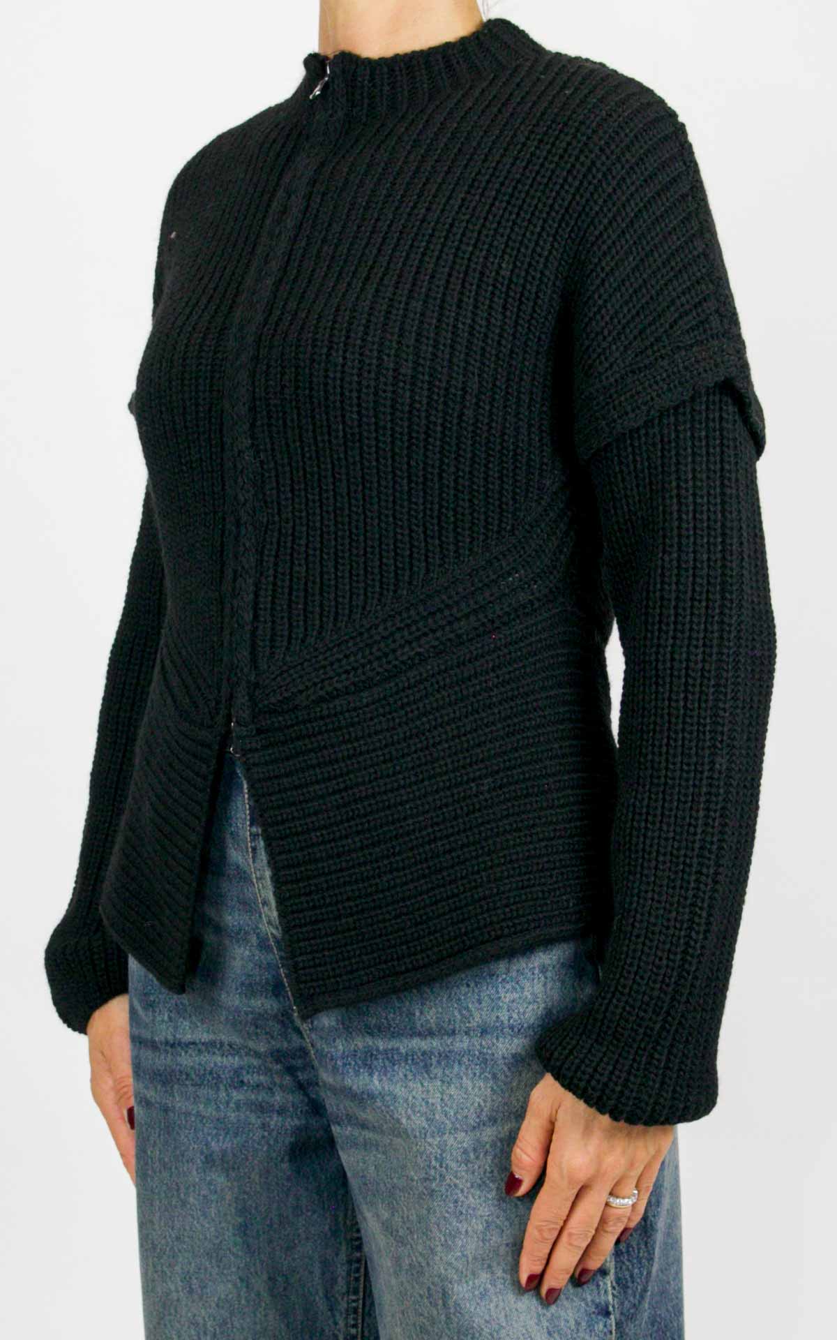 Off-On - Cardigan con lampo - Nero