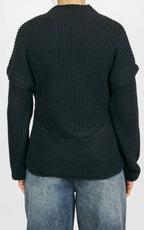 Off-On - Cardigan con lampo - Nero
