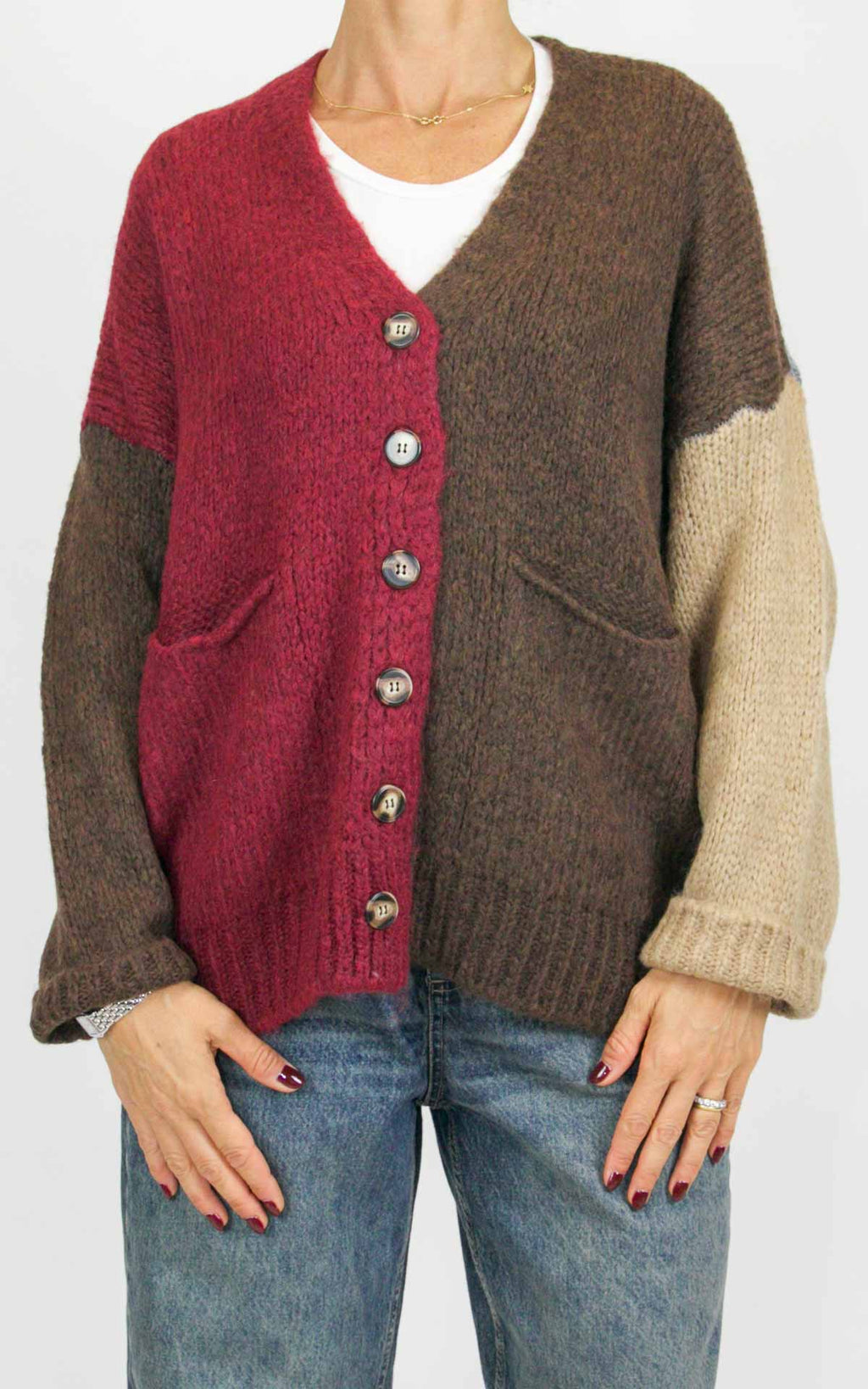Off-on - Cardigan 3 colori - Moro / vino / girigo