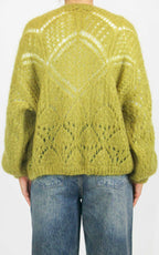 Off-on - Cardigan traforato - Verde olio