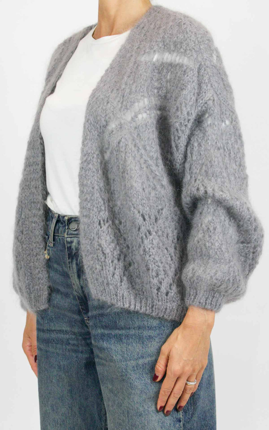 Off-on - Cardigan traforato - Grigio