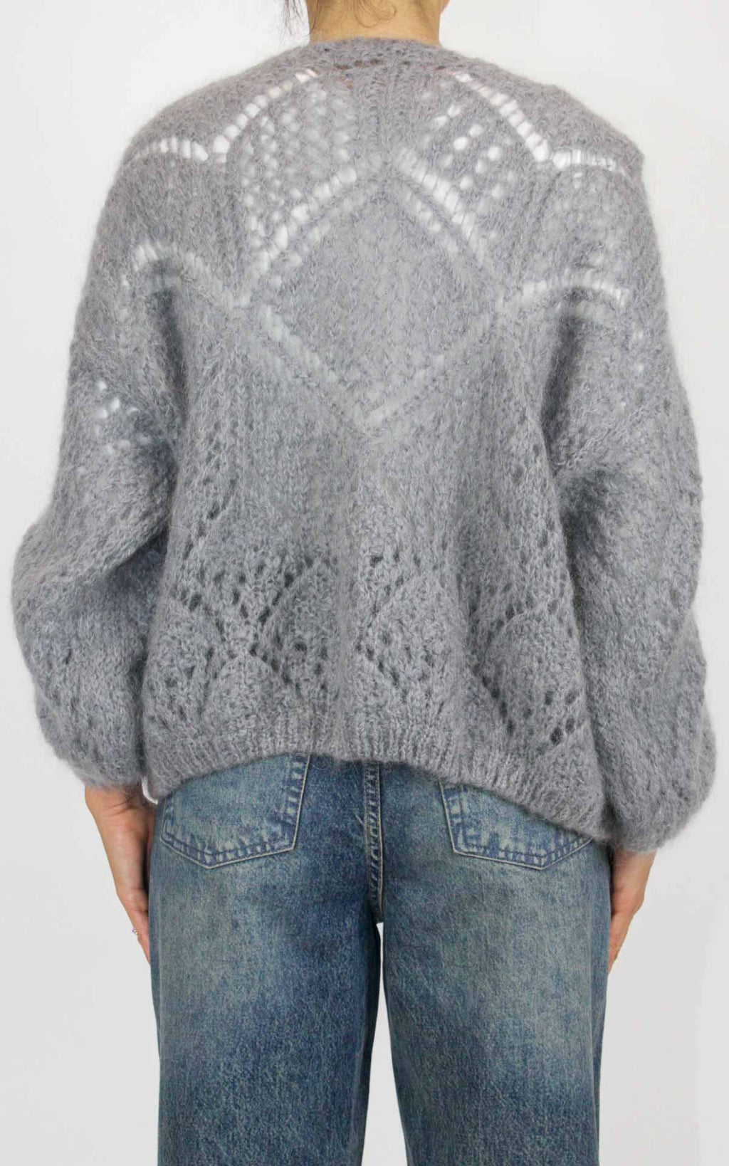 Off-on - Cardigan traforato - Grigio