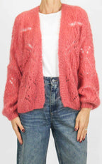 Off-on - Cardigan traforato - Rosa corallo