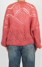 Off-on - Cardigan traforato - Rosa corallo