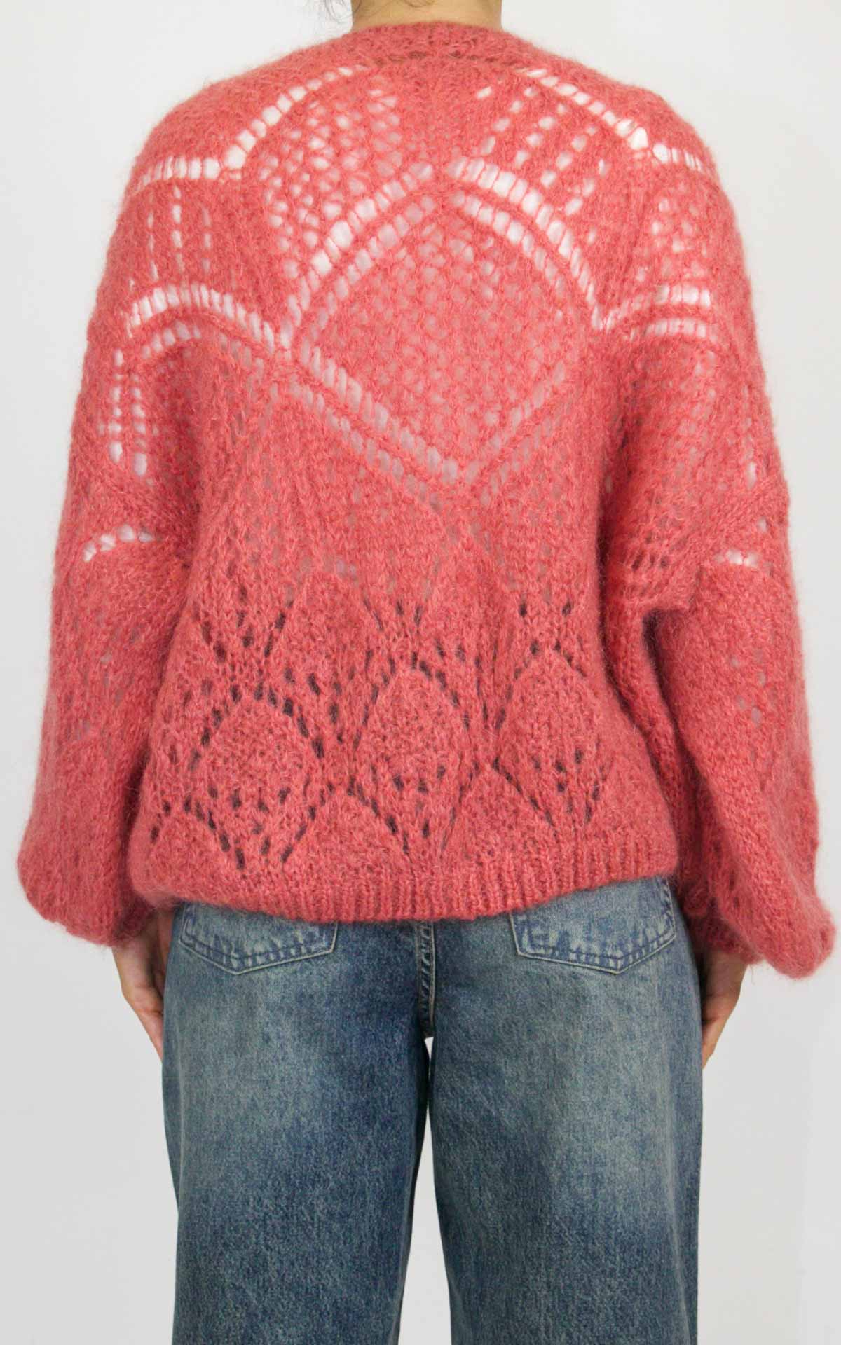Off-on - Cardigan traforato - Rosa corallo