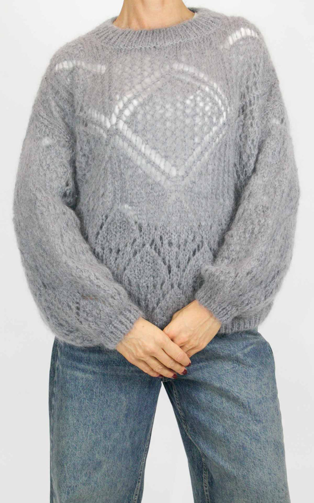 Off-on - Maglia traforata - Grigio