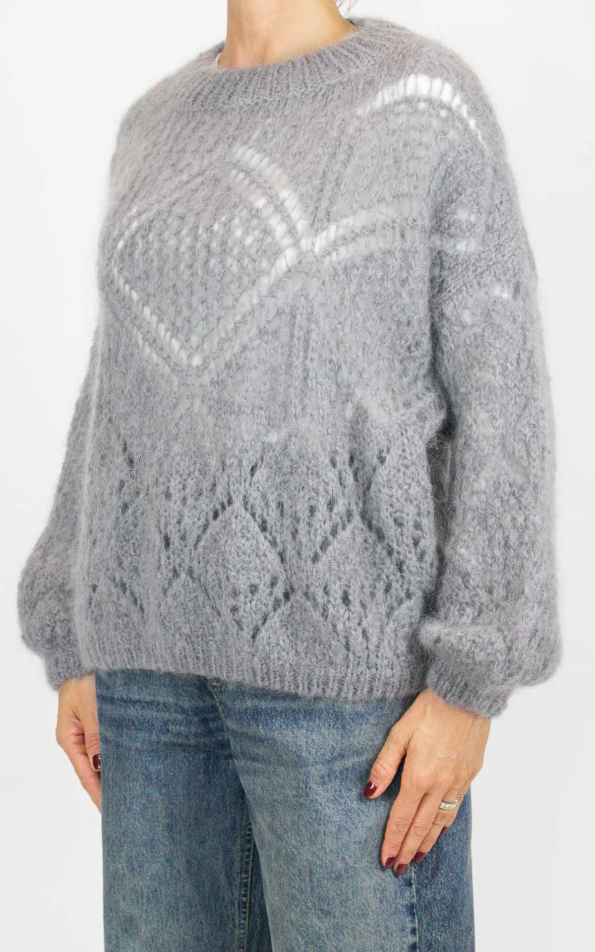 Off-on - Maglia traforata - Grigio