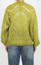 Off-on - Maglia traforata - Verde olio