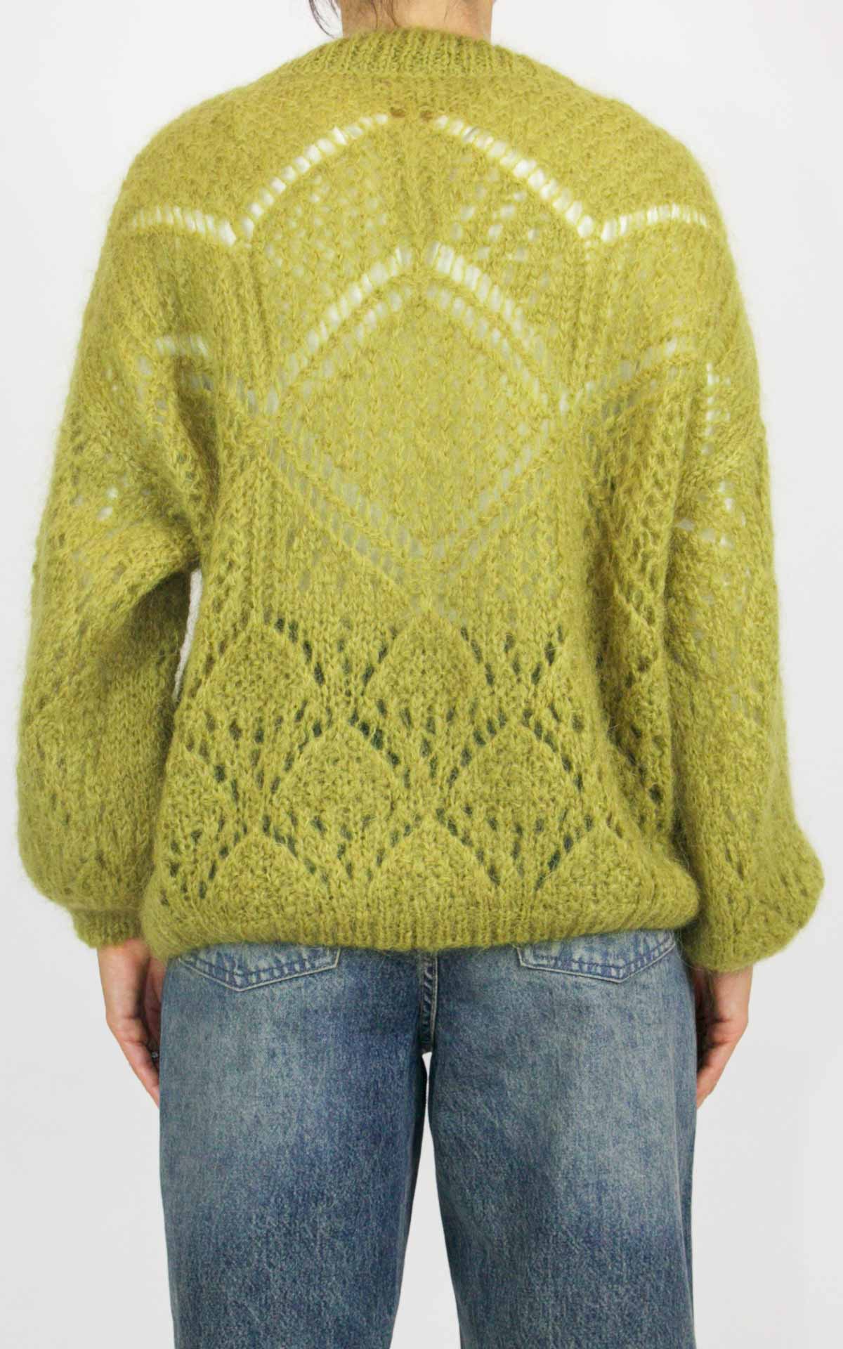 Off-on - Maglia traforata - Verde olio