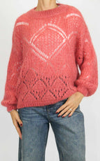 Off-on - Maglia traforata - Rosa corallo