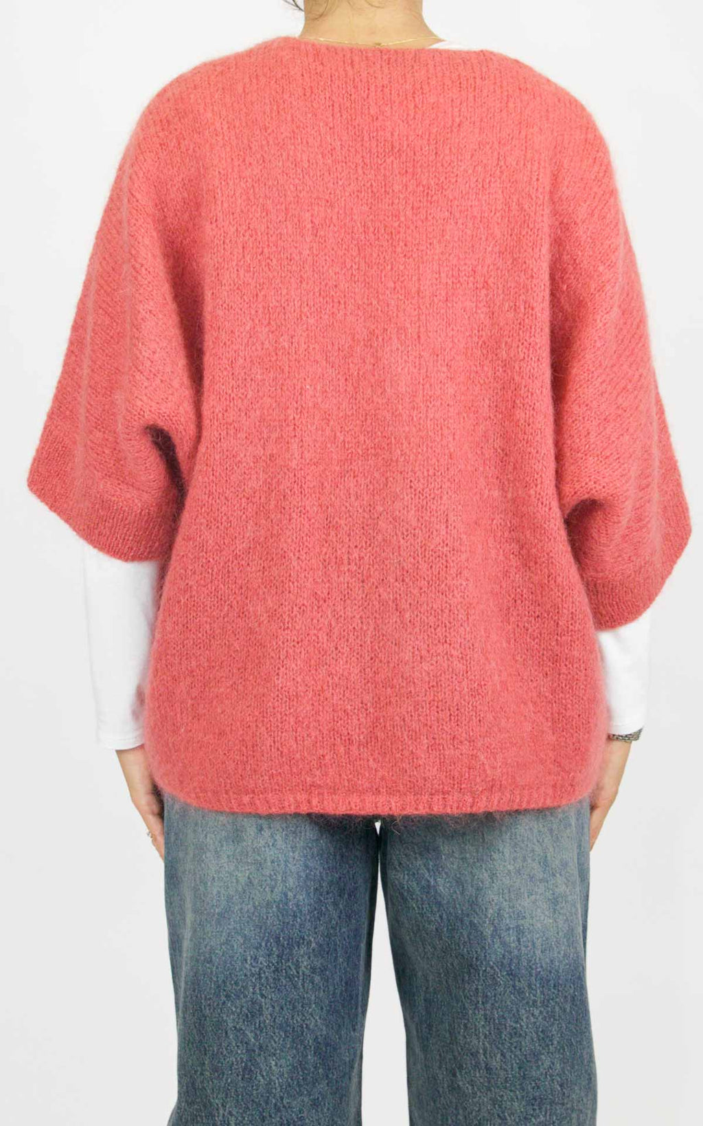 Off-On - Cardigan bottone oro - Rosa corallo