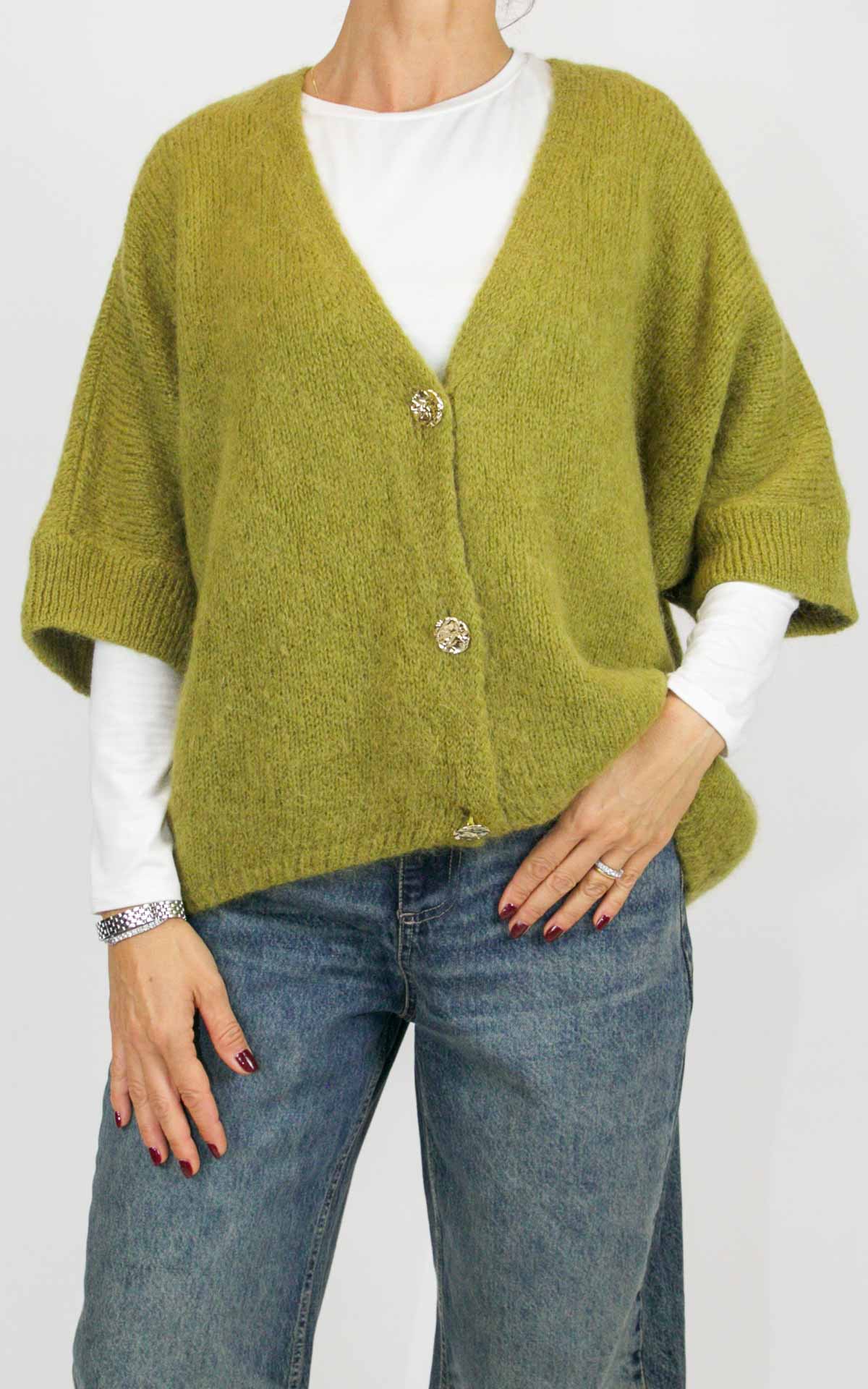 Off-On - Cardigan bottone oro - Olio