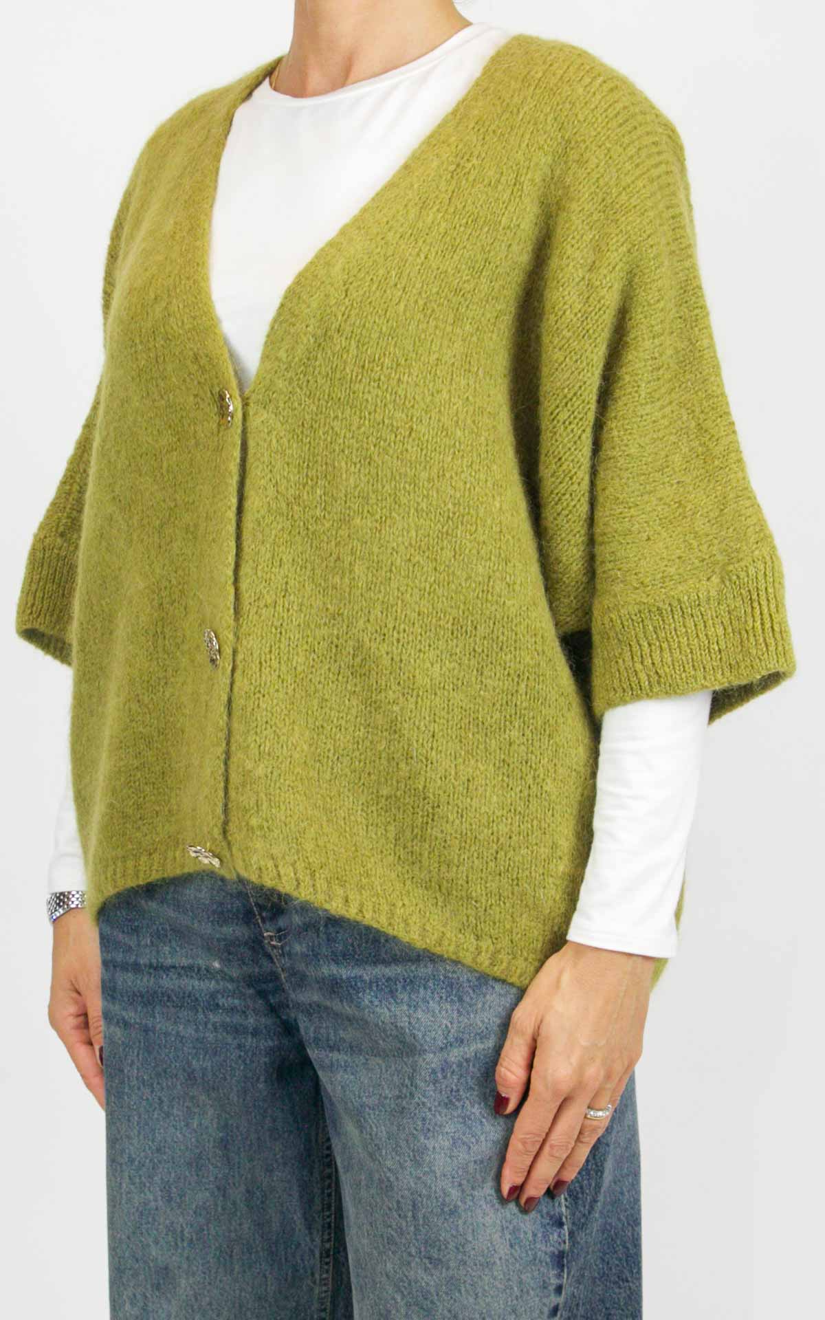 Off-On - Cardigan bottone oro - Olio
