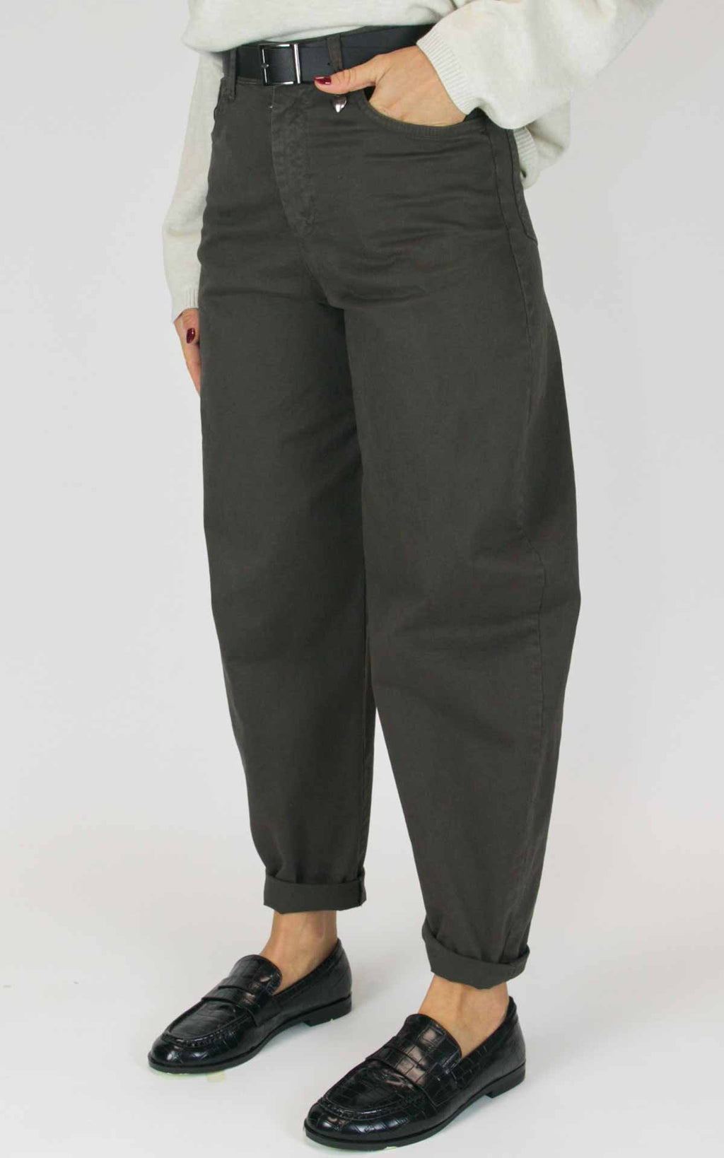 Susymix - Pantalone cuoricino in cotone modello ovetto - Moro