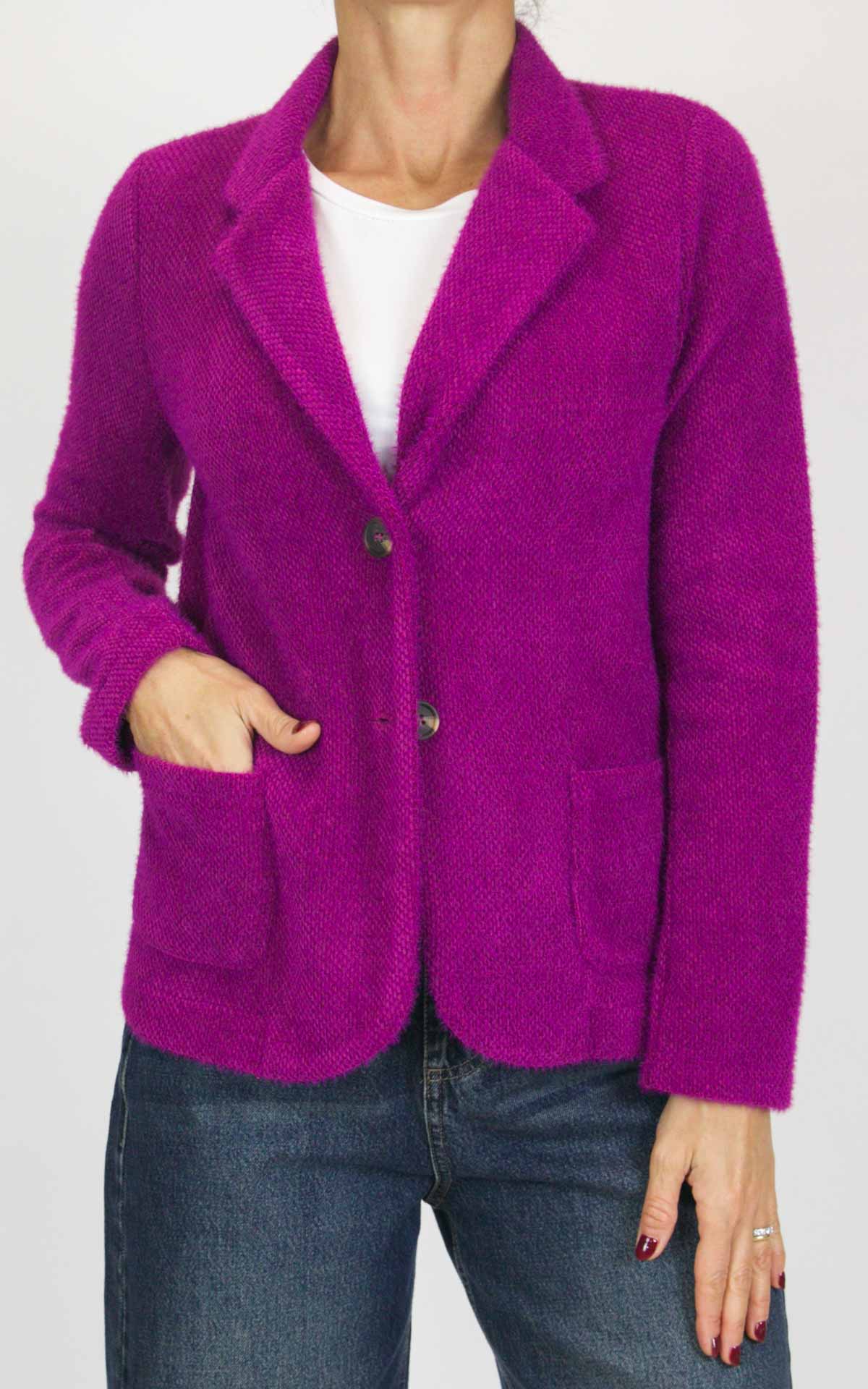 Susan Di - Giacca sale e pepe ciniglia - Fucsia