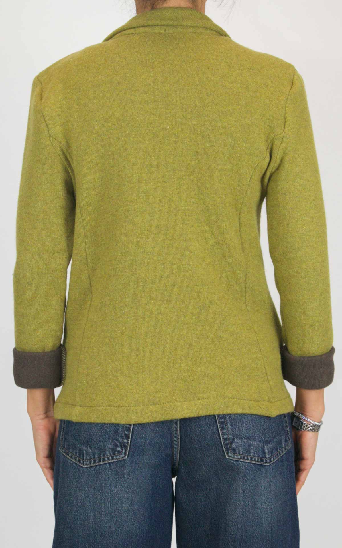 Off-On - Giacca bicolore misto lana - Olio / moro