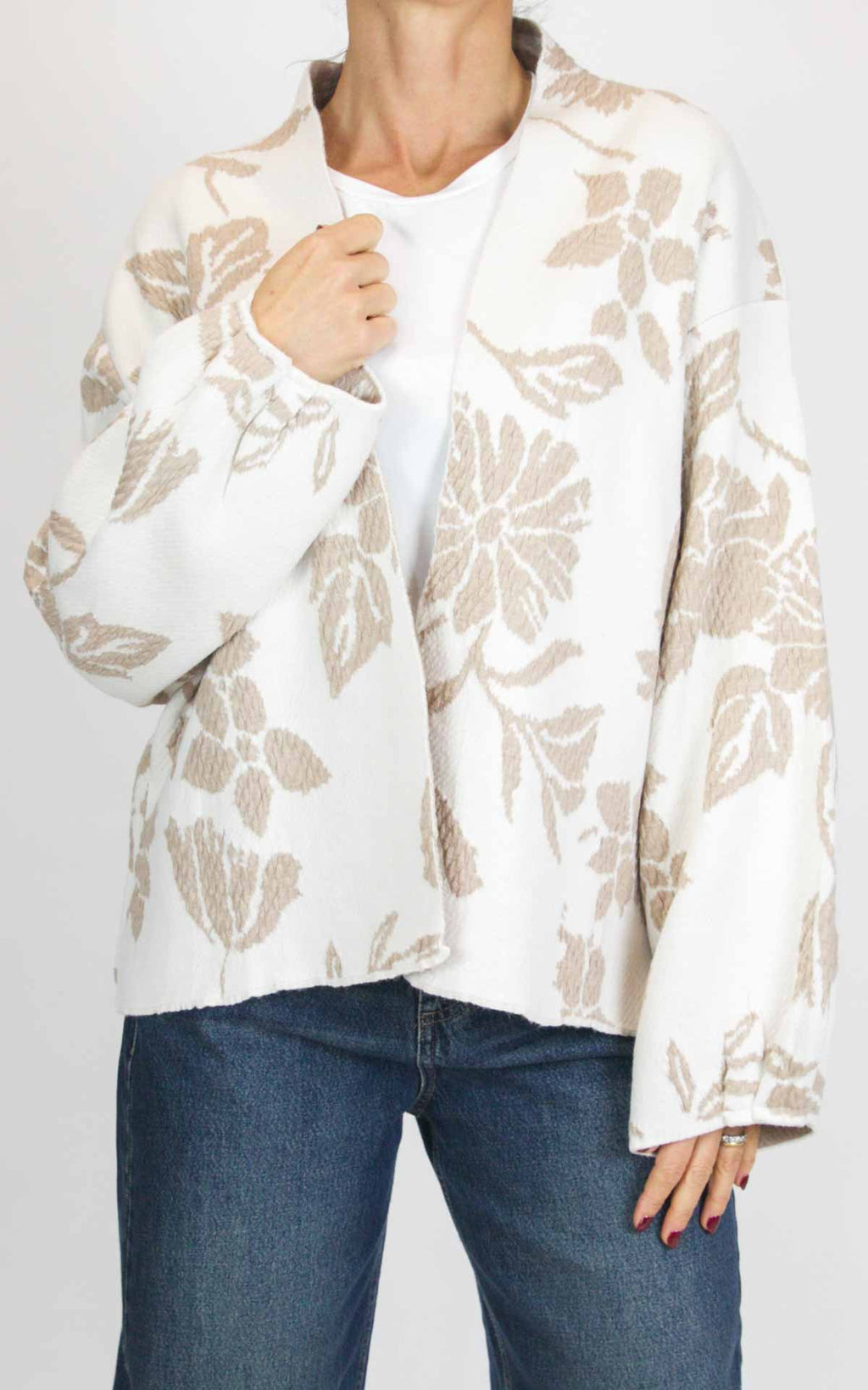 Off-On - Cardigan jacquard - Avorio / beige