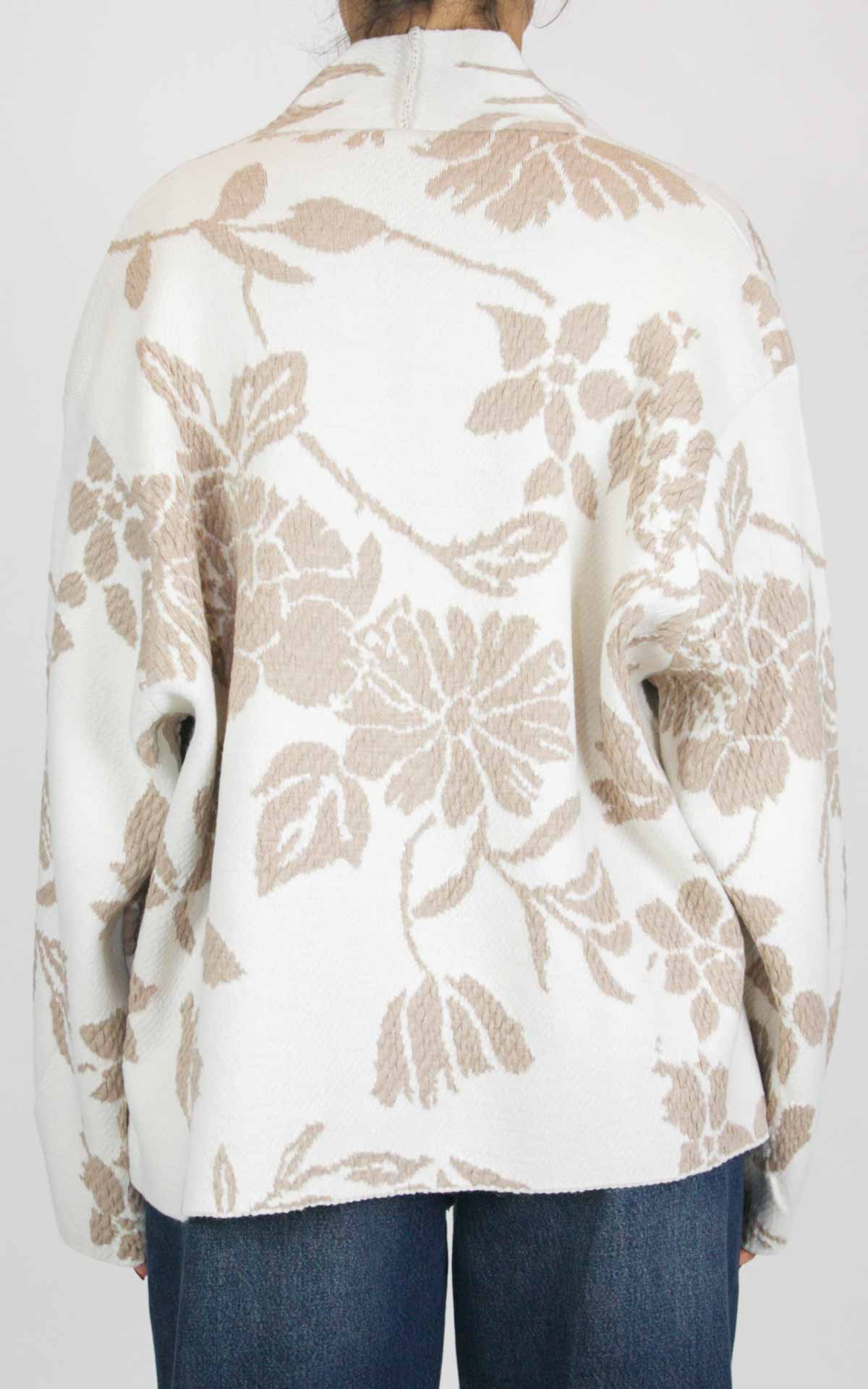 Off-On - Cardigan jacquard - Avorio / beige