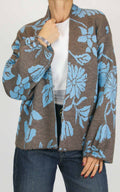 Off-On - Cardigan jacquard - Tortora / celeste