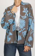 Off-On - Cardigan jacquard - Tortora / celeste
