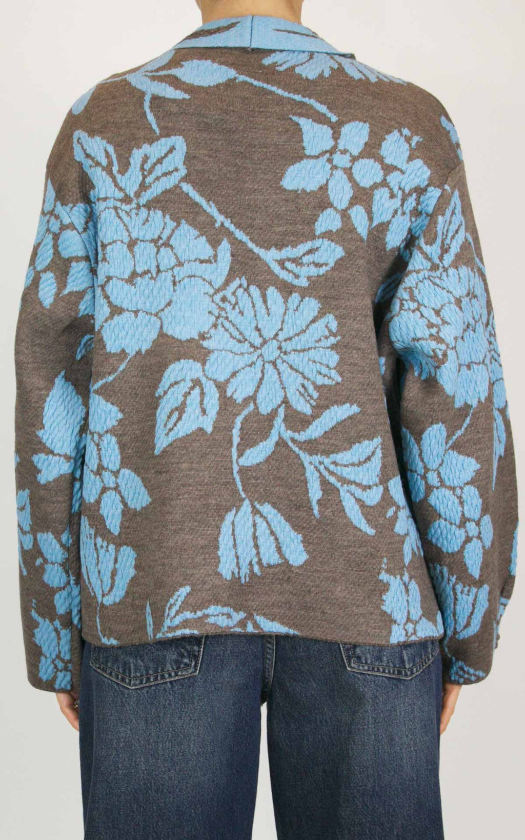 Off-On - Cardigan jacquard - Tortora / celeste