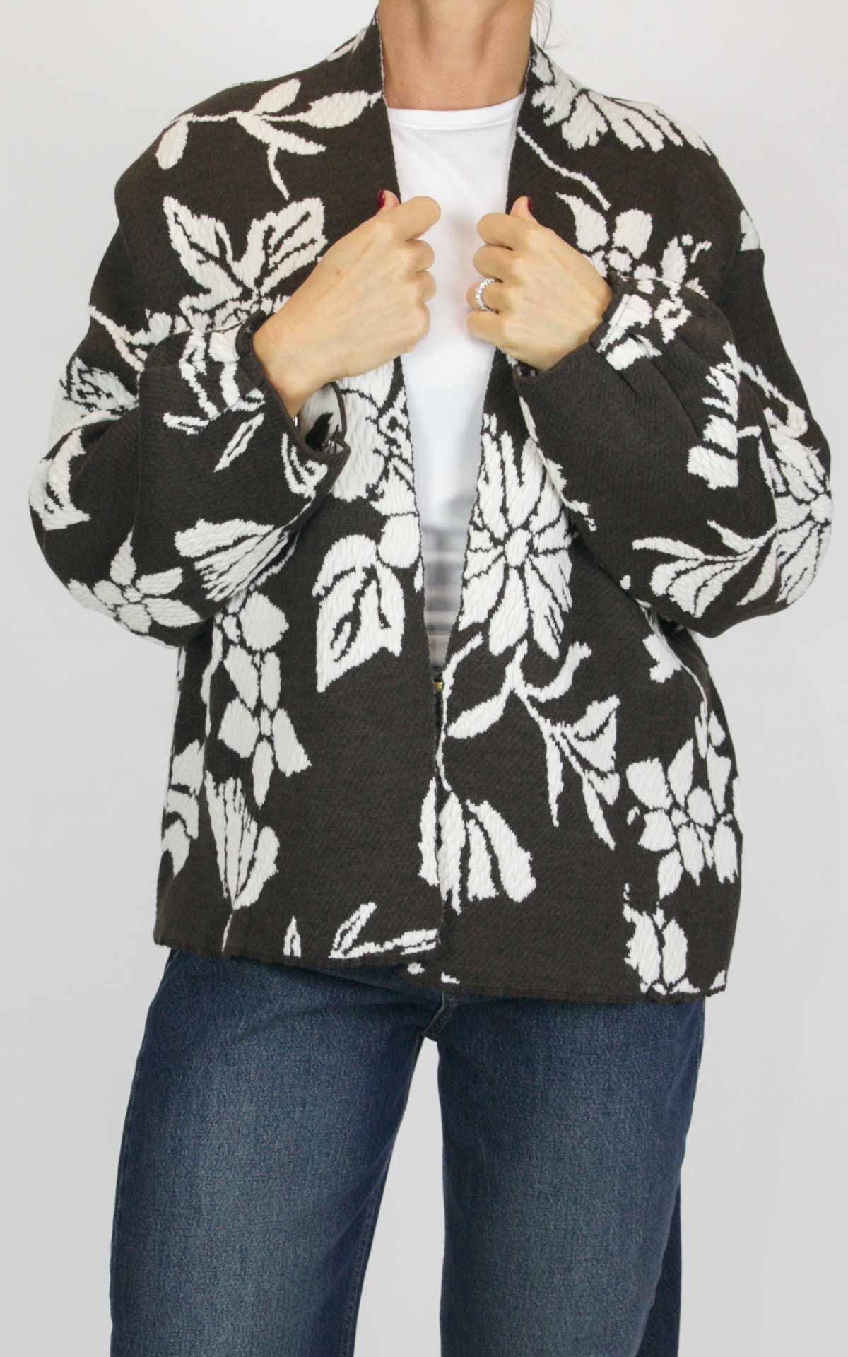 Off-On - Cardigan jacquard - Moro / panna