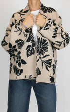 Off-On - Cardigan jacquard - Beige / nero