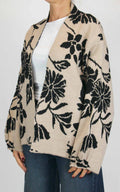 Off-On - Cardigan jacquard - Beige / nero