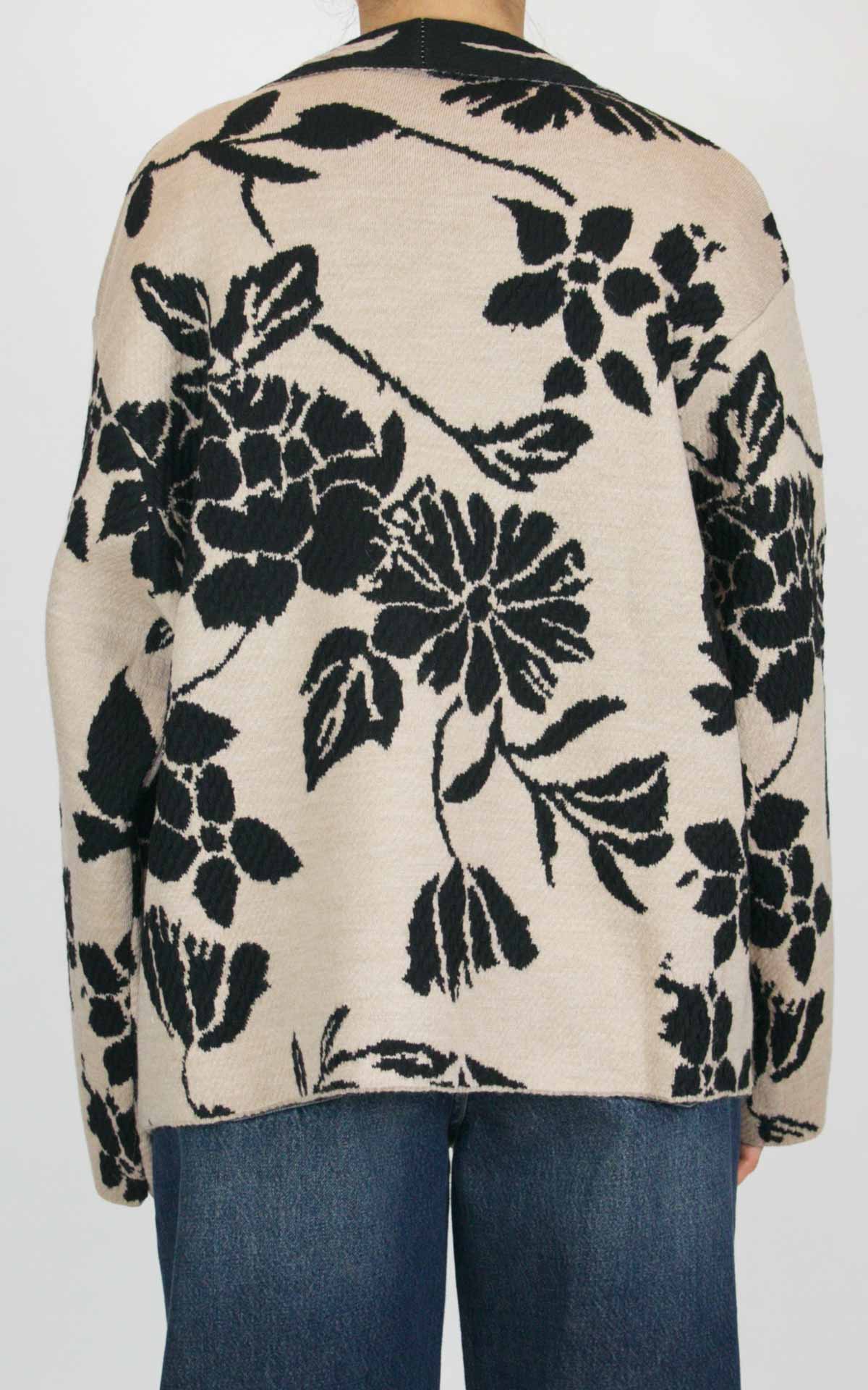 Off-On - Cardigan jacquard - Beige / nero