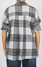 Off-On - Camicia flanella check - Grigio / panna