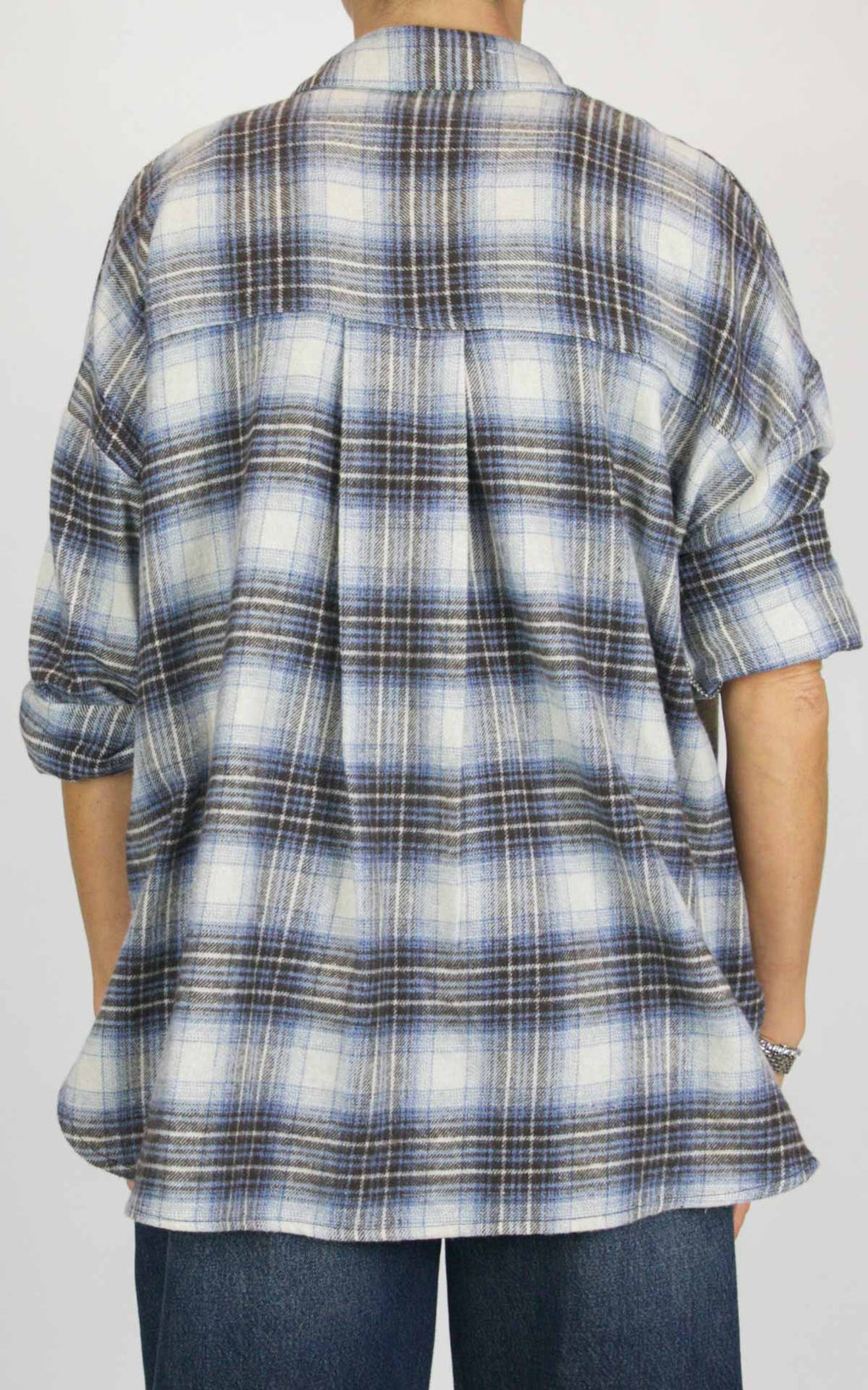 Off-On - Camicia flanella check - Panna / moro