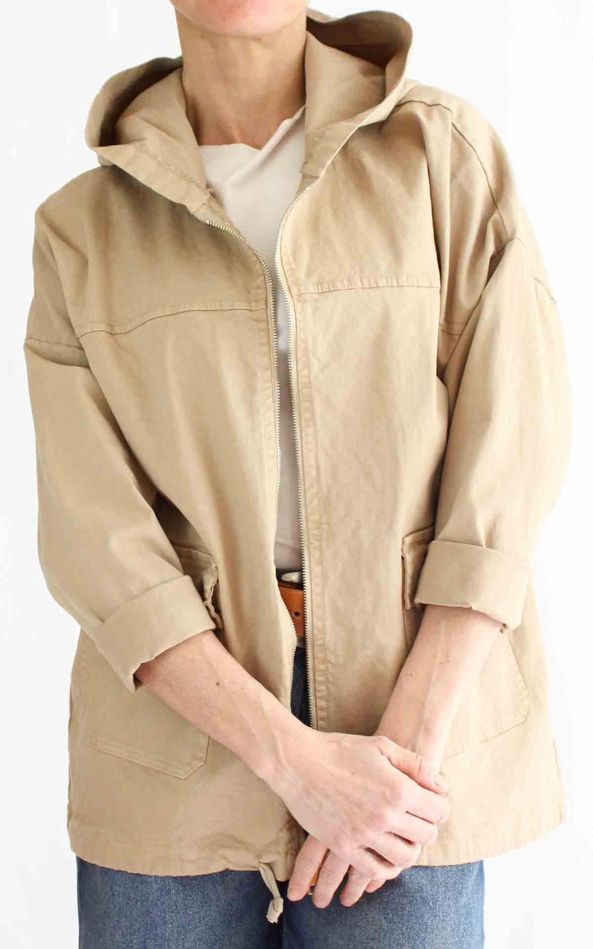 OFF-ON - Giacca cappuccio lunga - Beige