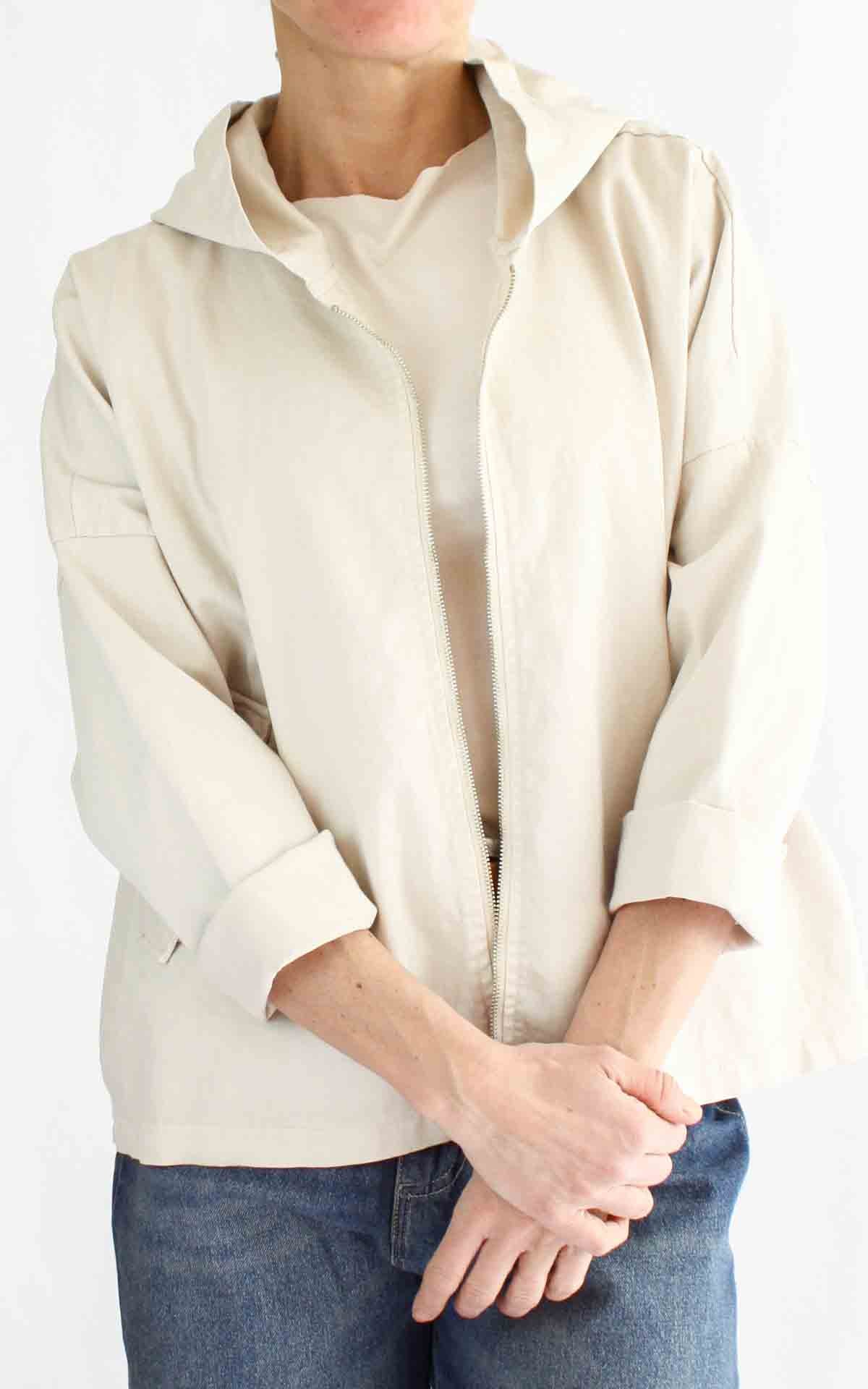 OFF - ON - Giacca cappuccio corta - Sabbia