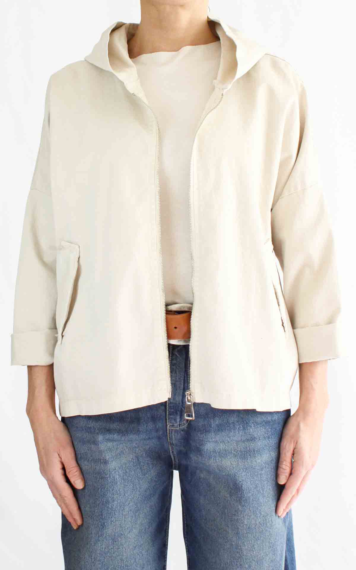 OFF - ON - Giacca cappuccio corta - Sabbia