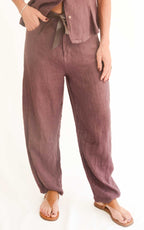 Susymix - Completo gilet e pantalone in lino - Fico