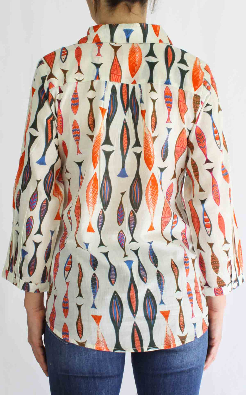 Palme - Camicia pesci - Arancione