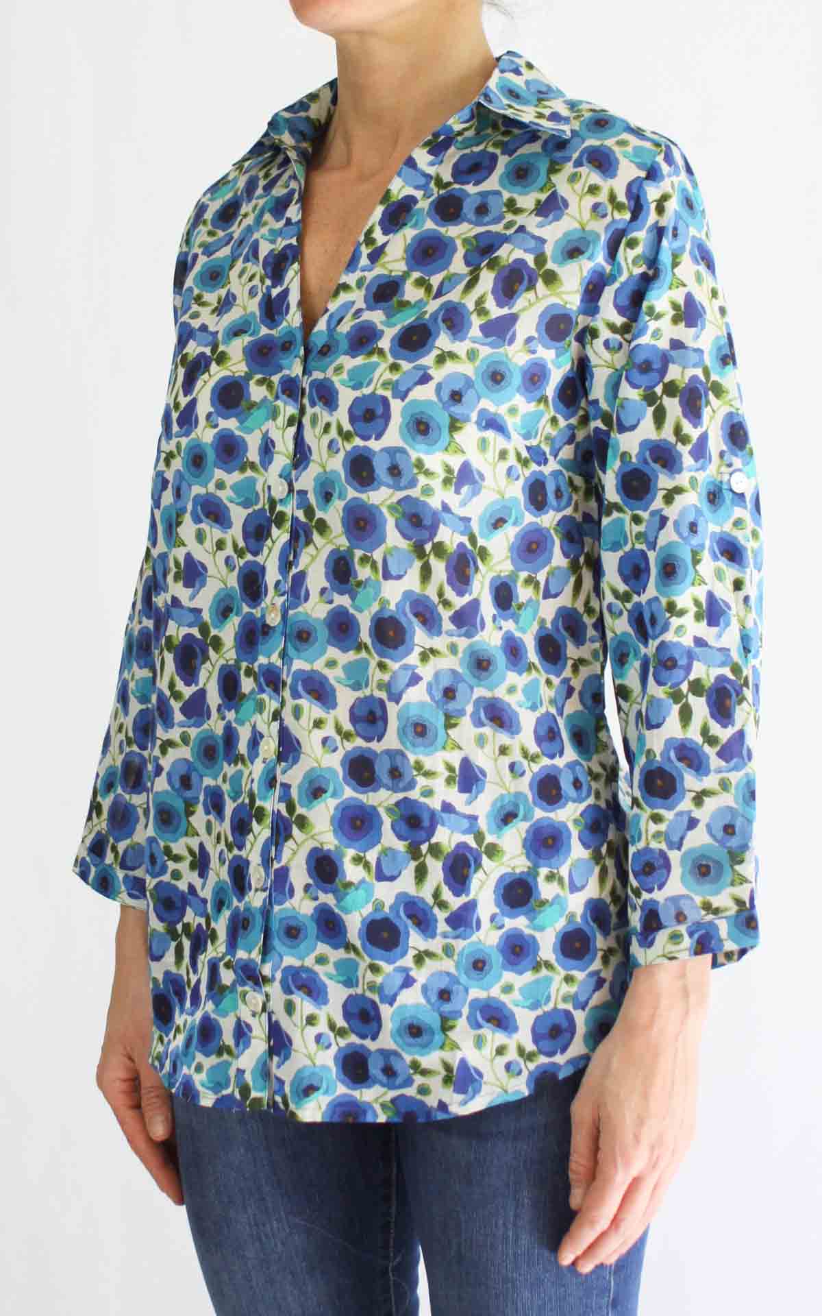 Palme - Camicia papaveri - Blu