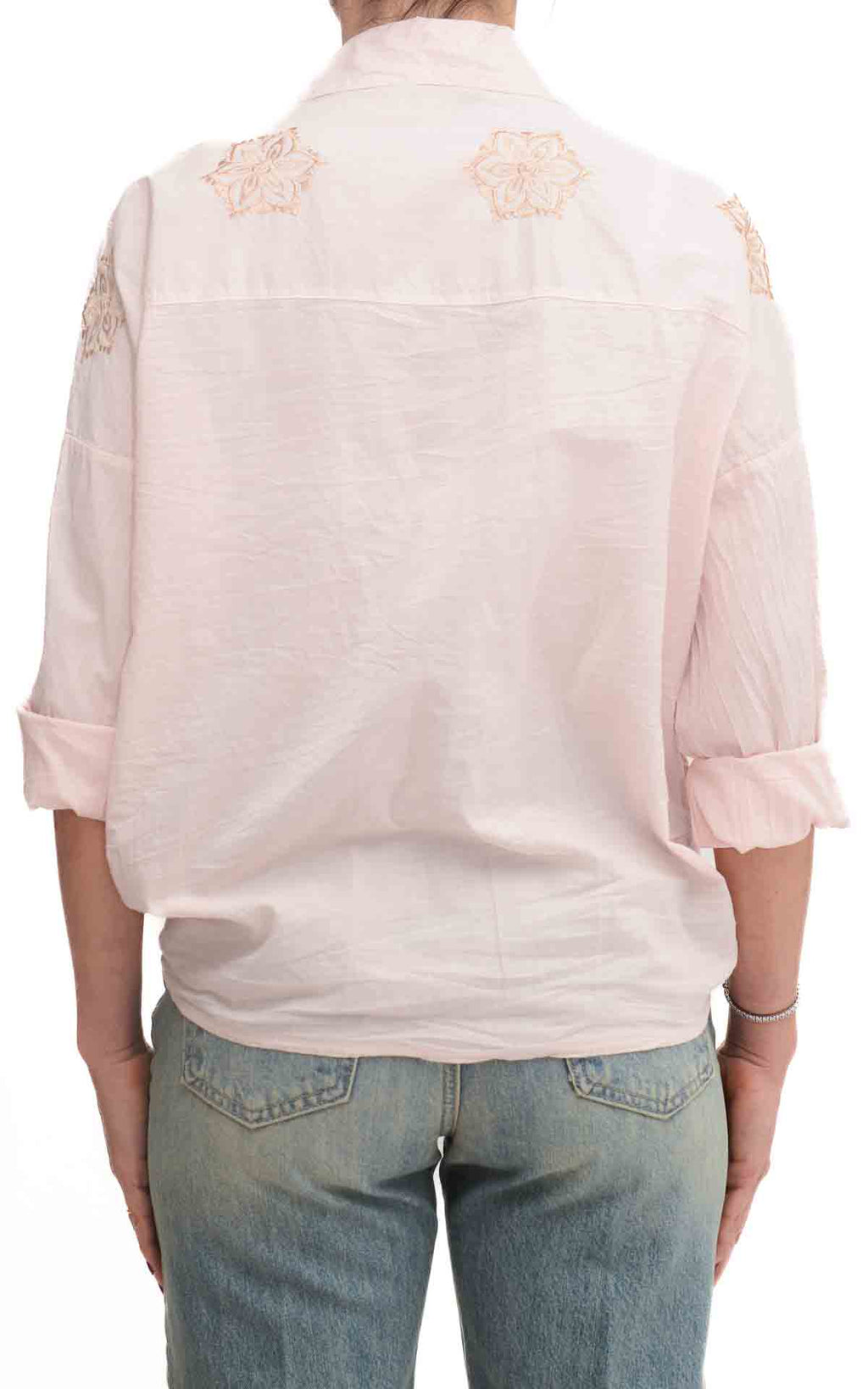 OFF-ON - Camicia con ricami - Rosa cipria
