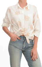OFF-ON - Camicia con ricami - Burro