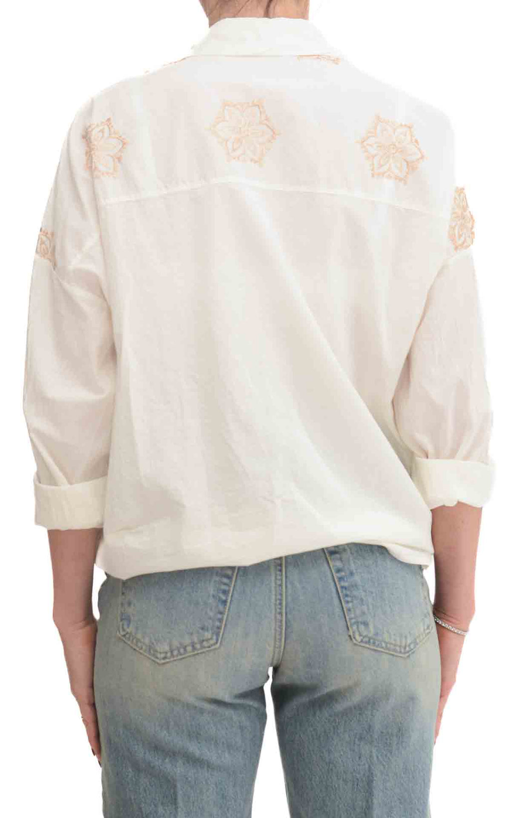 OFF-ON - Camicia con ricami - Burro
