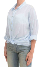 OFF-ON - Camicia in mussola tinta unita - Celeste