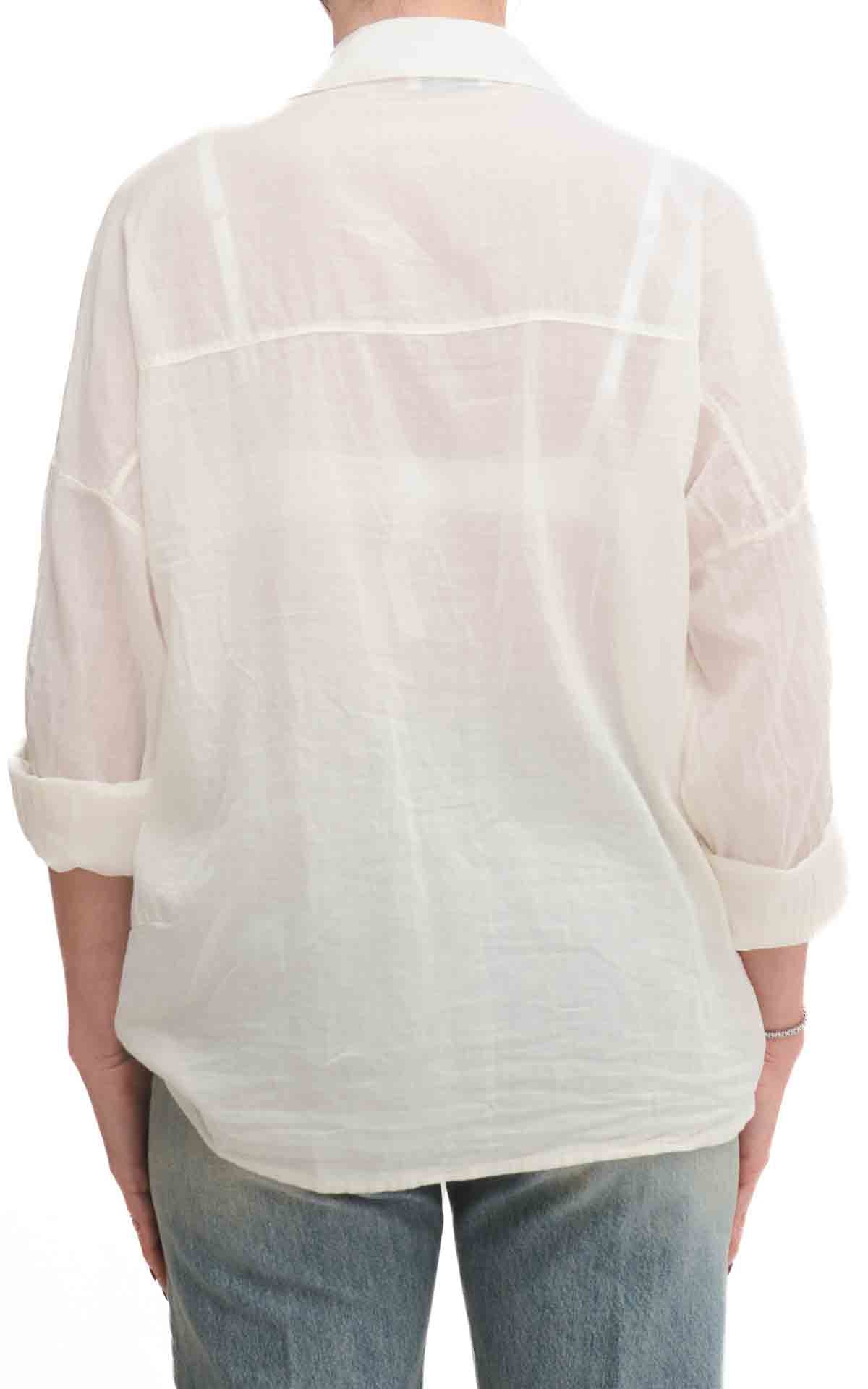OFF-ON - Camicia in mussola tinta unita - Burro