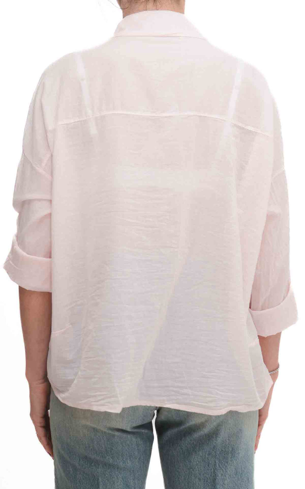 OFF-ON - Camicia in mussola tinta unita - Rosa cipria