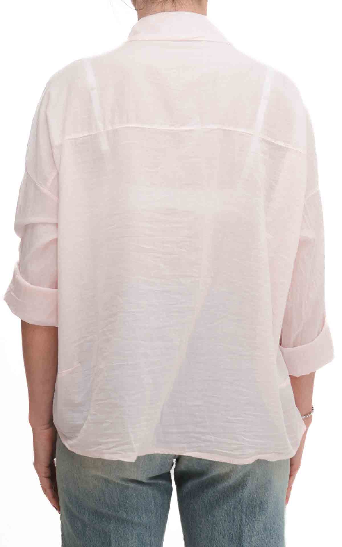 OFF-ON - Camicia in mussola tinta unita - Rosa cipria