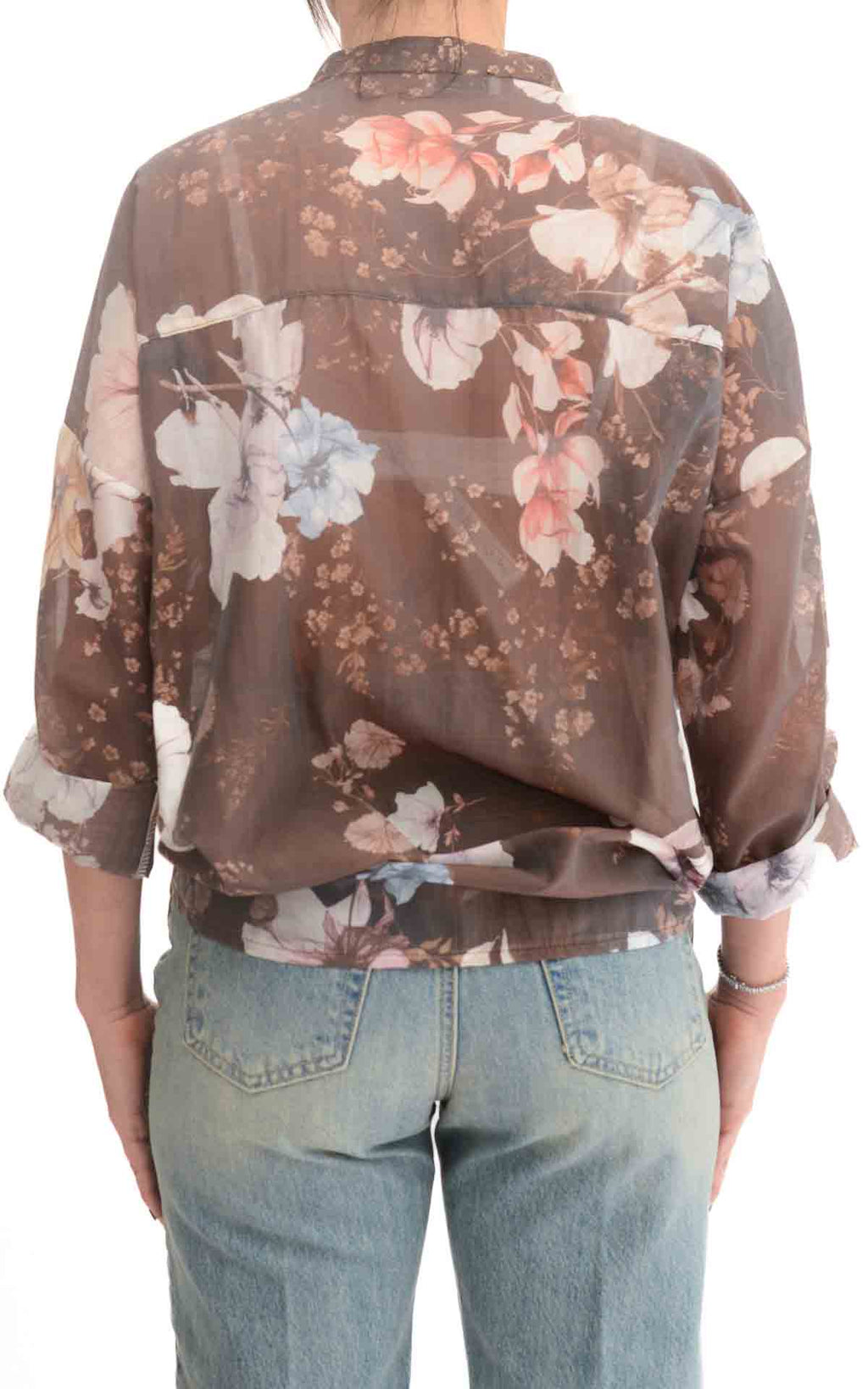 Susymix - Camicia a fantasia con nodo - Moro